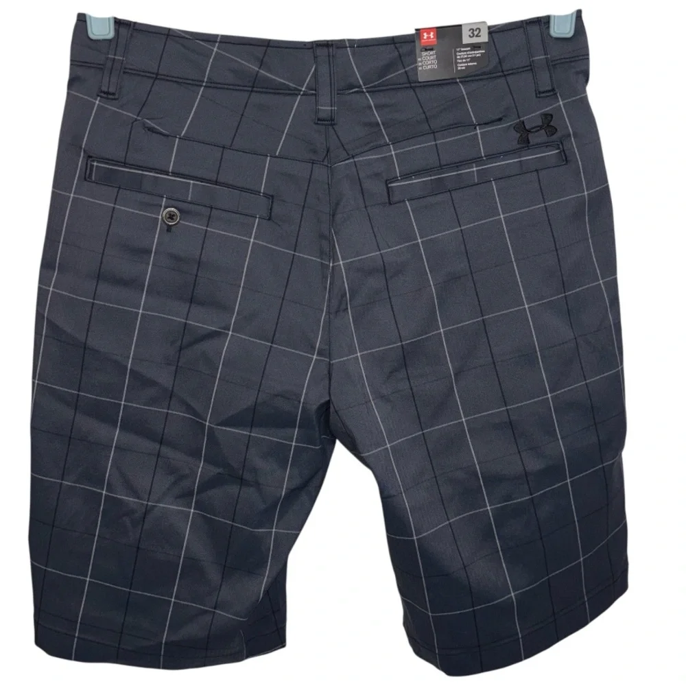 Under Armour Golf Shorts Heat Gear Gray Plaid Men’s Size 32 with 11” Inseam - Picture 4 of 16